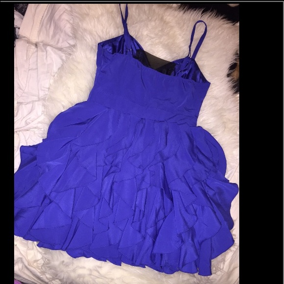 Sz.M F21 Ruffled Blue Mini Dress - Picture 2 of 4